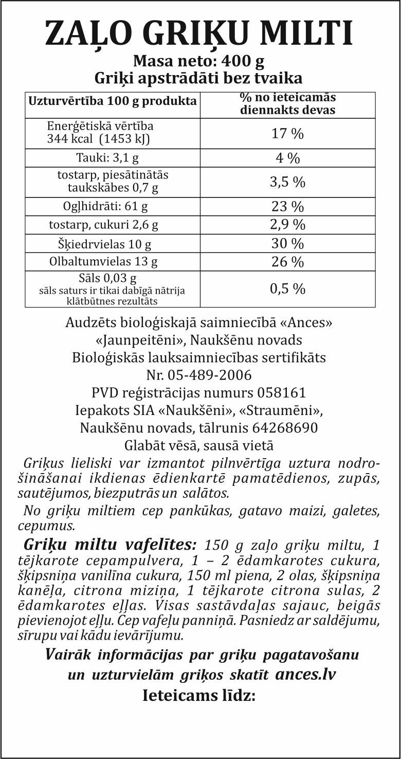 Ances zao griu milti